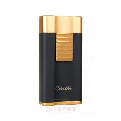 Зажигалка Caseti сигарная, турбо, черно-золотистая \ CA558-5