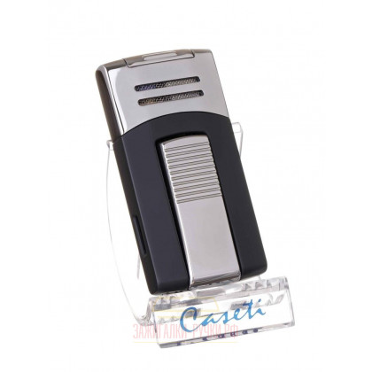 Зажигалка Caseti сигарная, турбо, черно-серебристая \ CA436-4